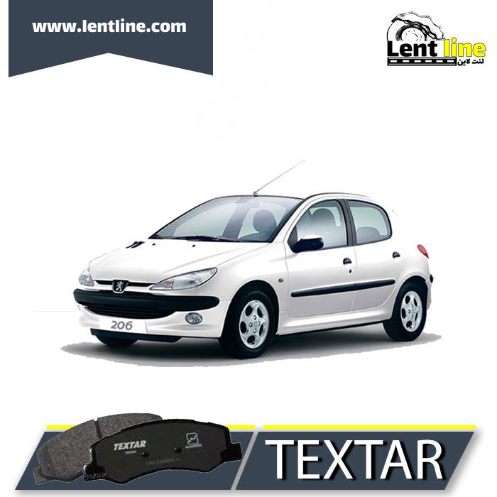لنت ترمز جلو پژو 206 مدل 93 به بالا برند TEXTAR